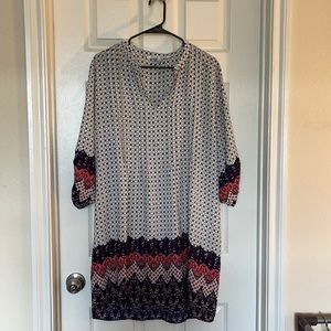 Red, Pink and Navy Dress